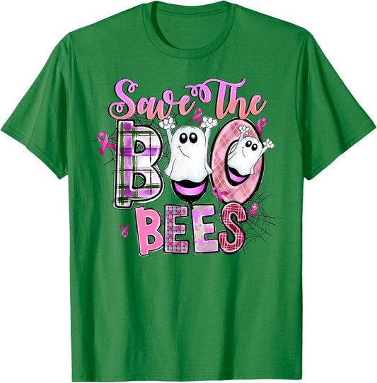 Save Your Boo Bees Shirts Funny Breast Cancer Halloween T-Shirt - T-Shirt | Irish Green