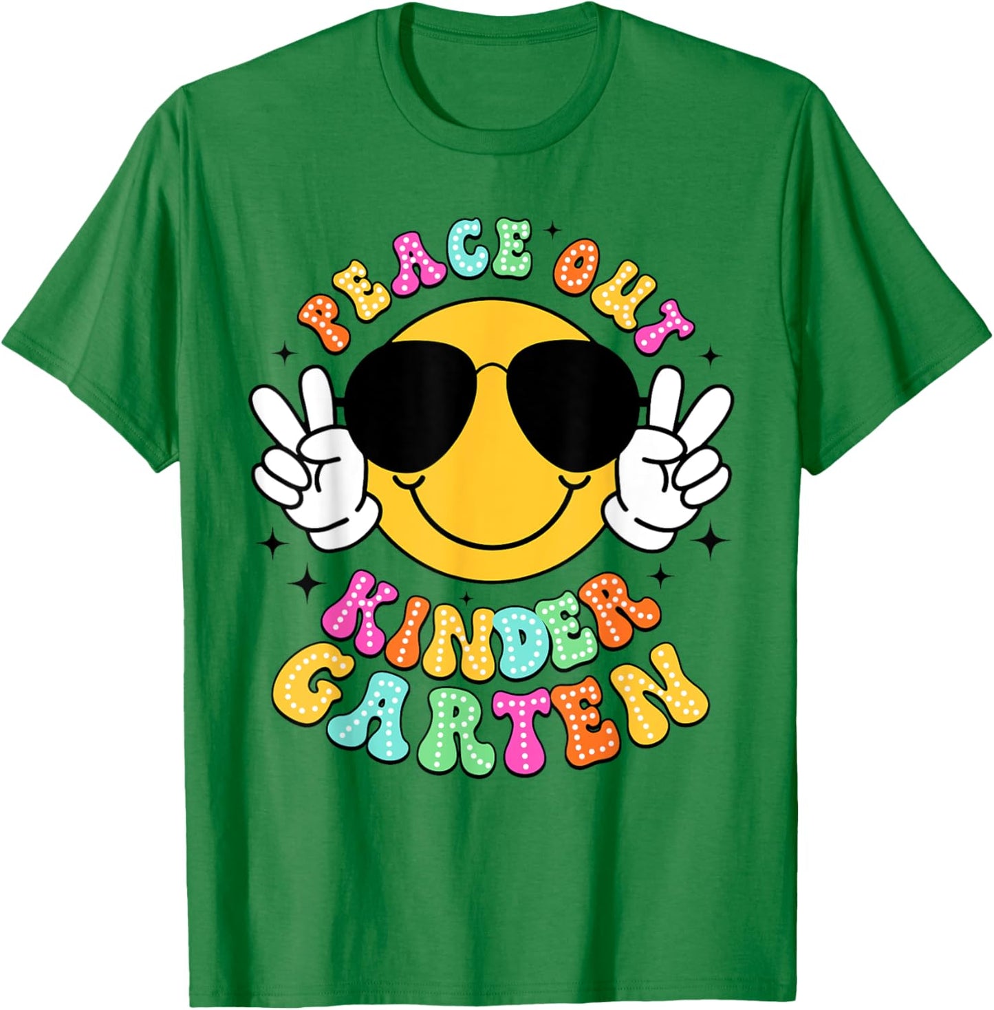 Peace Out Kindergarten Graduation Class Of 2024 Kid Boy Girl T-Shirt - T-Shirt | Irish Green