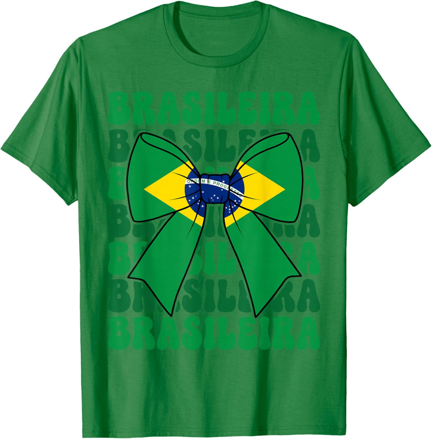 Brasileira Coquette Bow Brazil Brasil Cute Brazilian Girl T-Shirt - T-Shirt | Irish Green