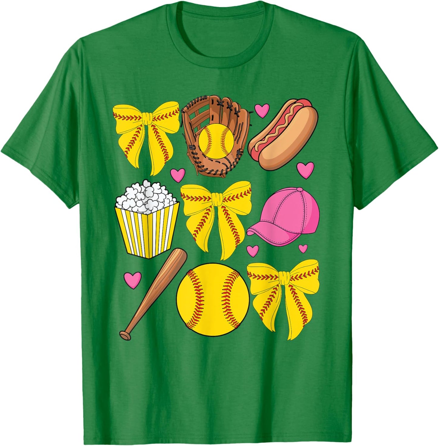 Softball Coquette Bow Softball Mom Mothers Day Women Mama T-Shirt - T-Shirt | Irish Green