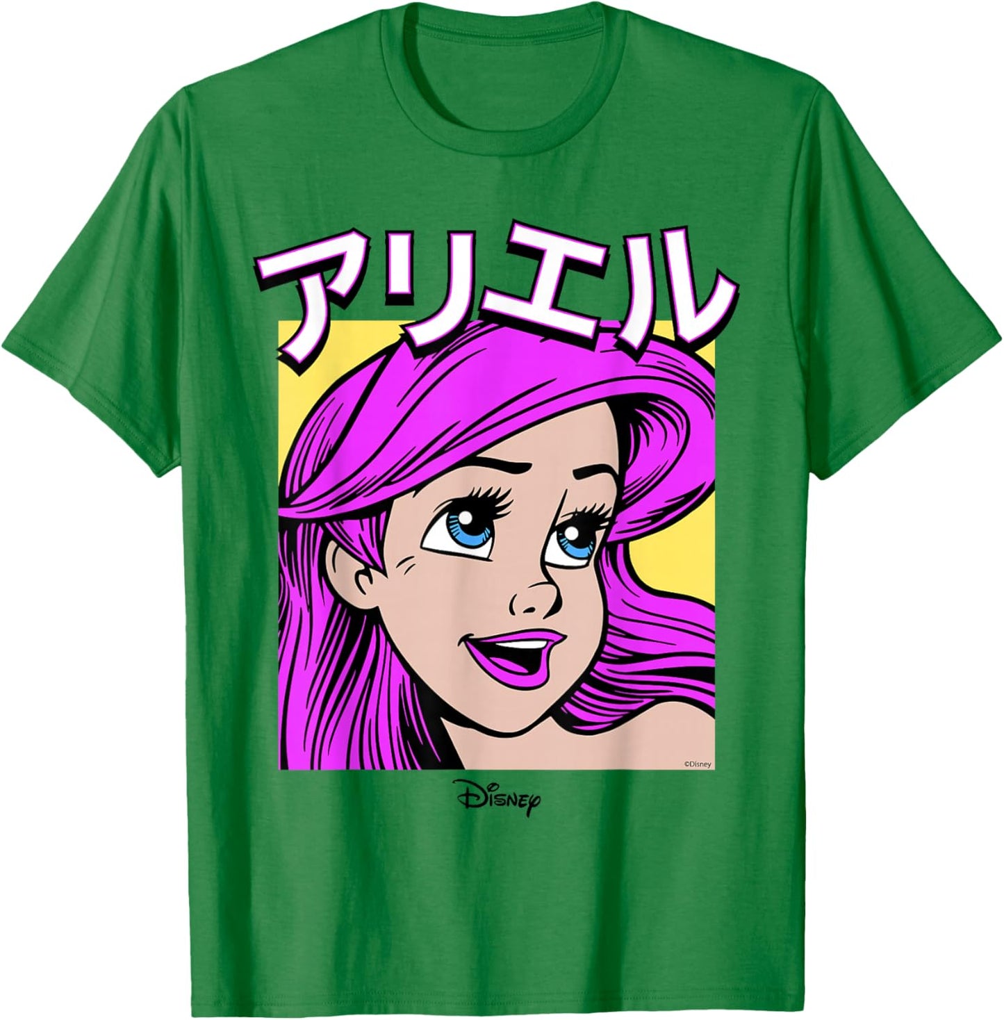 Disney The Little Mermaid Ariel Pop Art Japanese Style T-Shirt - T-Shirt | Irish Green
