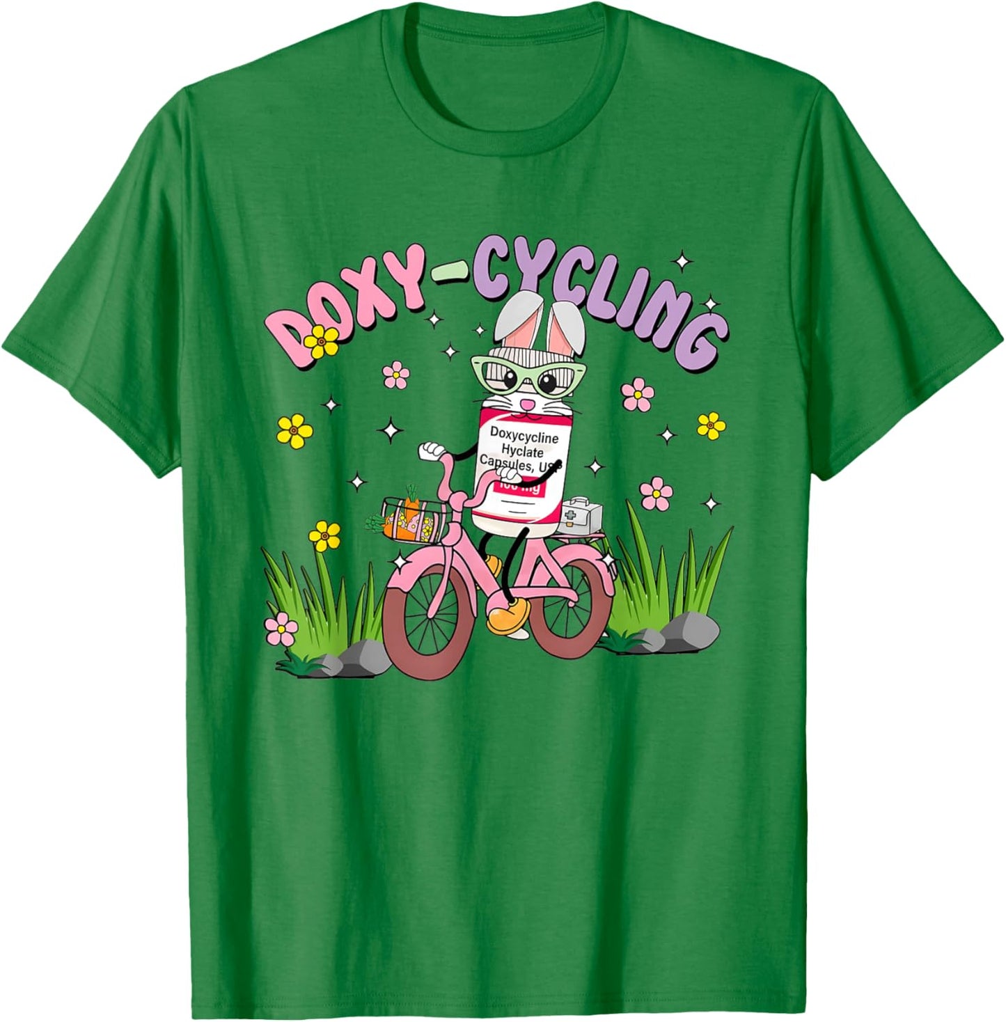Doxycicling Easter Day Pharmacy Bunny Ears Nusing Student T-Shirt - T-Shirt | Irish Green
