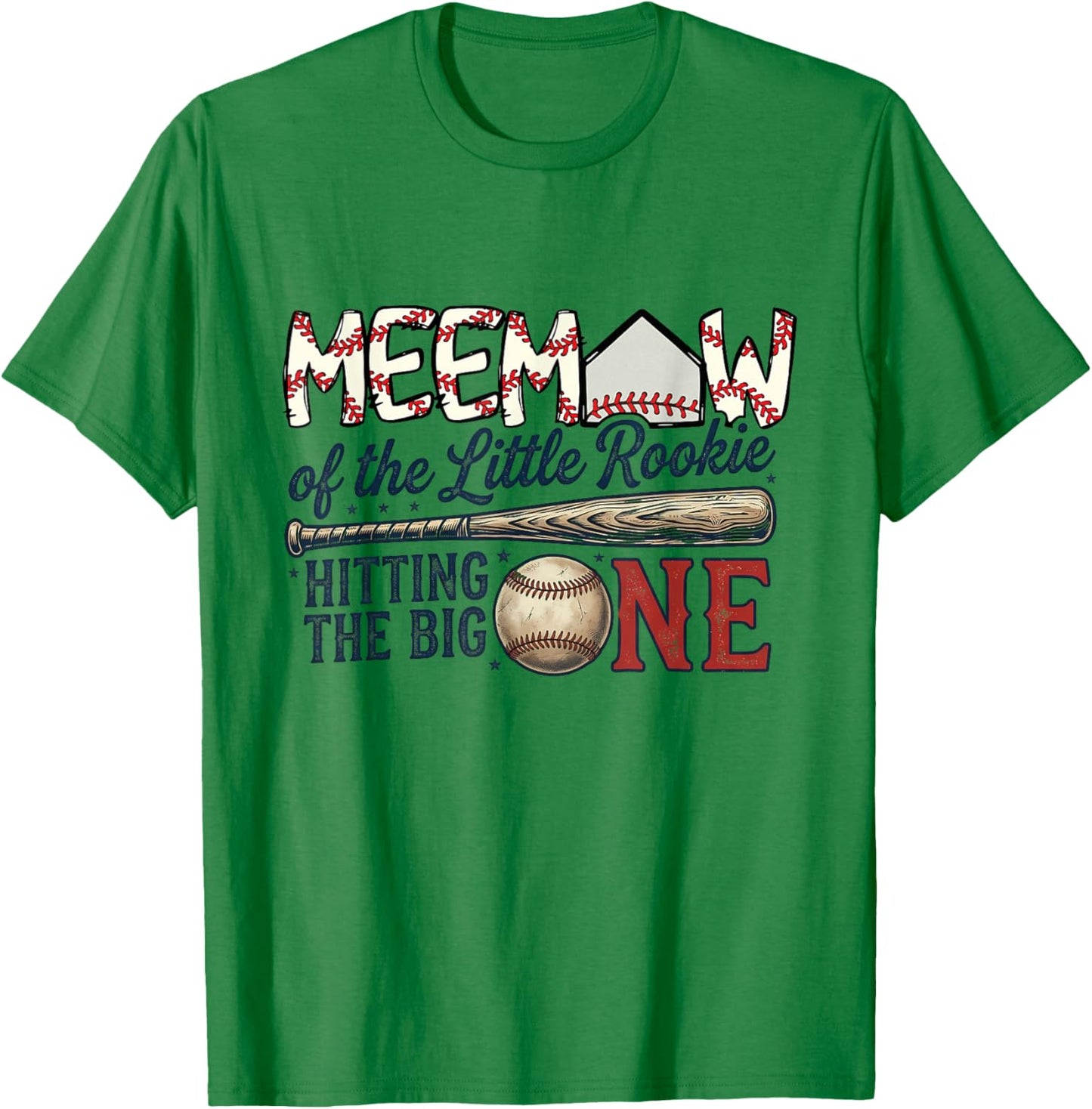Grandma Meemaw of The Lil Rookie 1st Birthday Baseball T-Shirt - T-Shirt | Irish Green