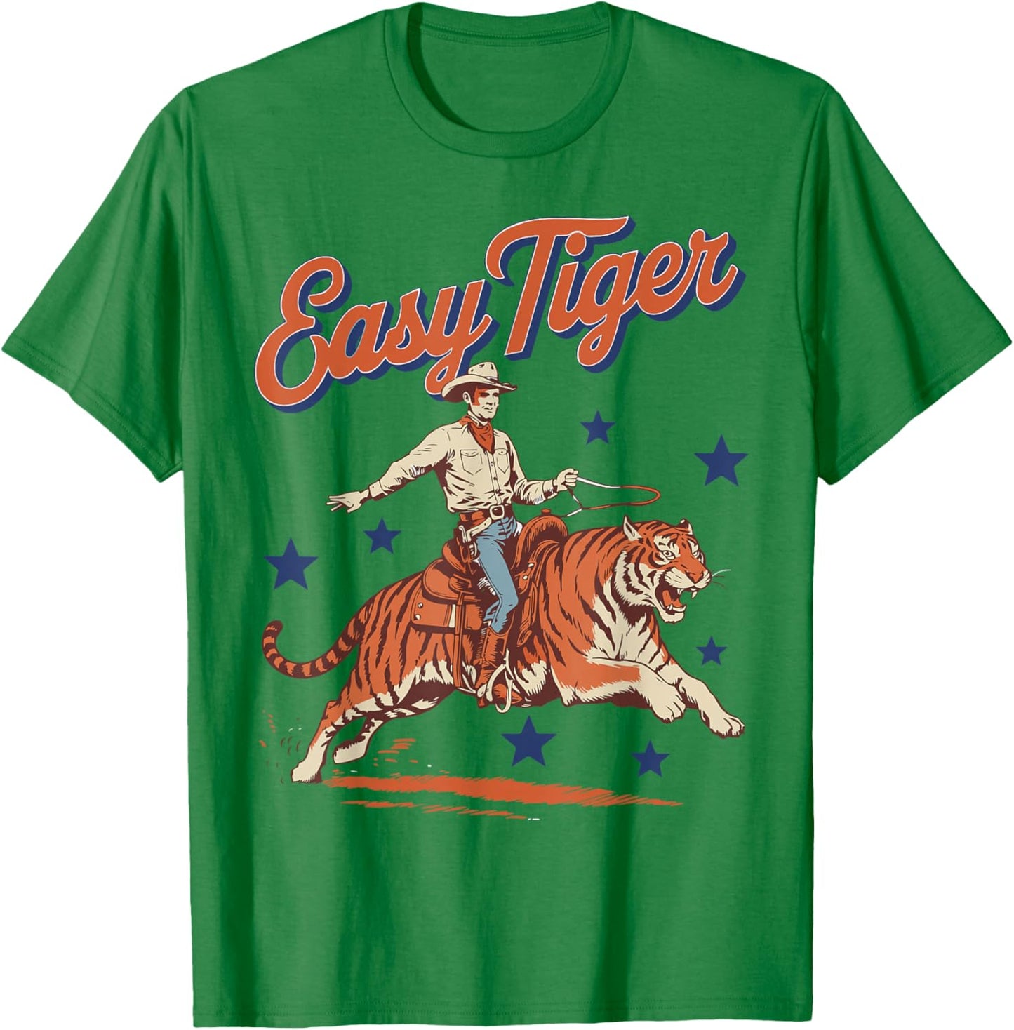 Vintage Easy Tiger Cowboy Western Country Cute Rodeo T-Shirt - T-Shirt | Irish Green