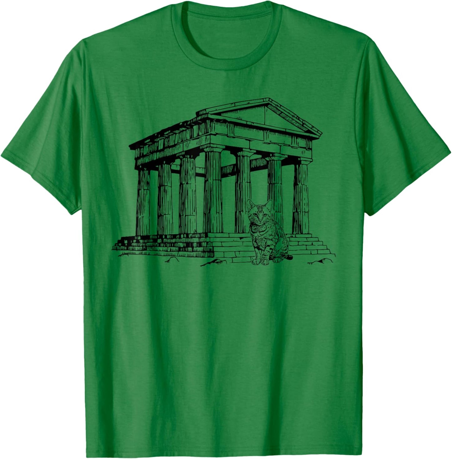 Cat at The Acropolis Greece Suitable Women. T-Shirt - T-Shirt | Irish Green