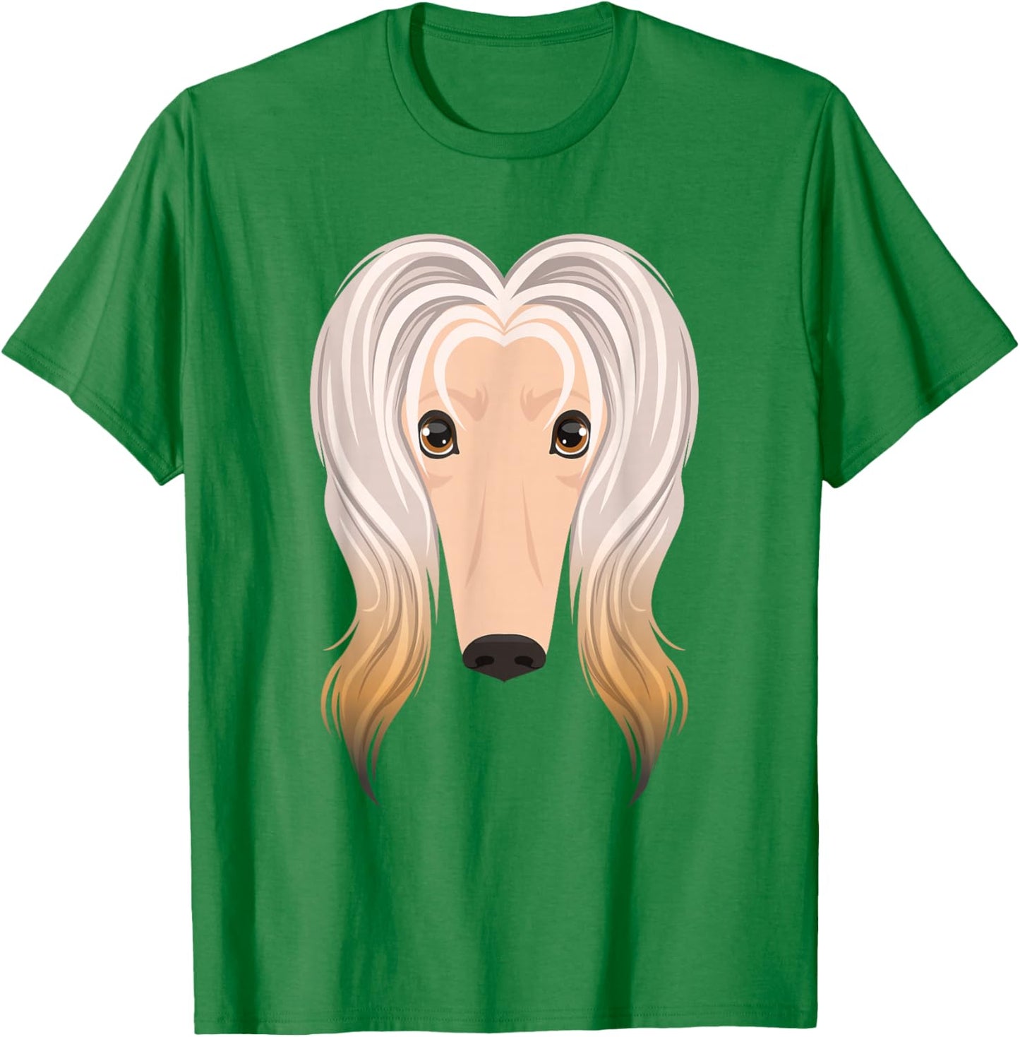 Afghan Hound Dog Face Funny Halloween Costume T-Shirt - T-Shirt | Irish Green