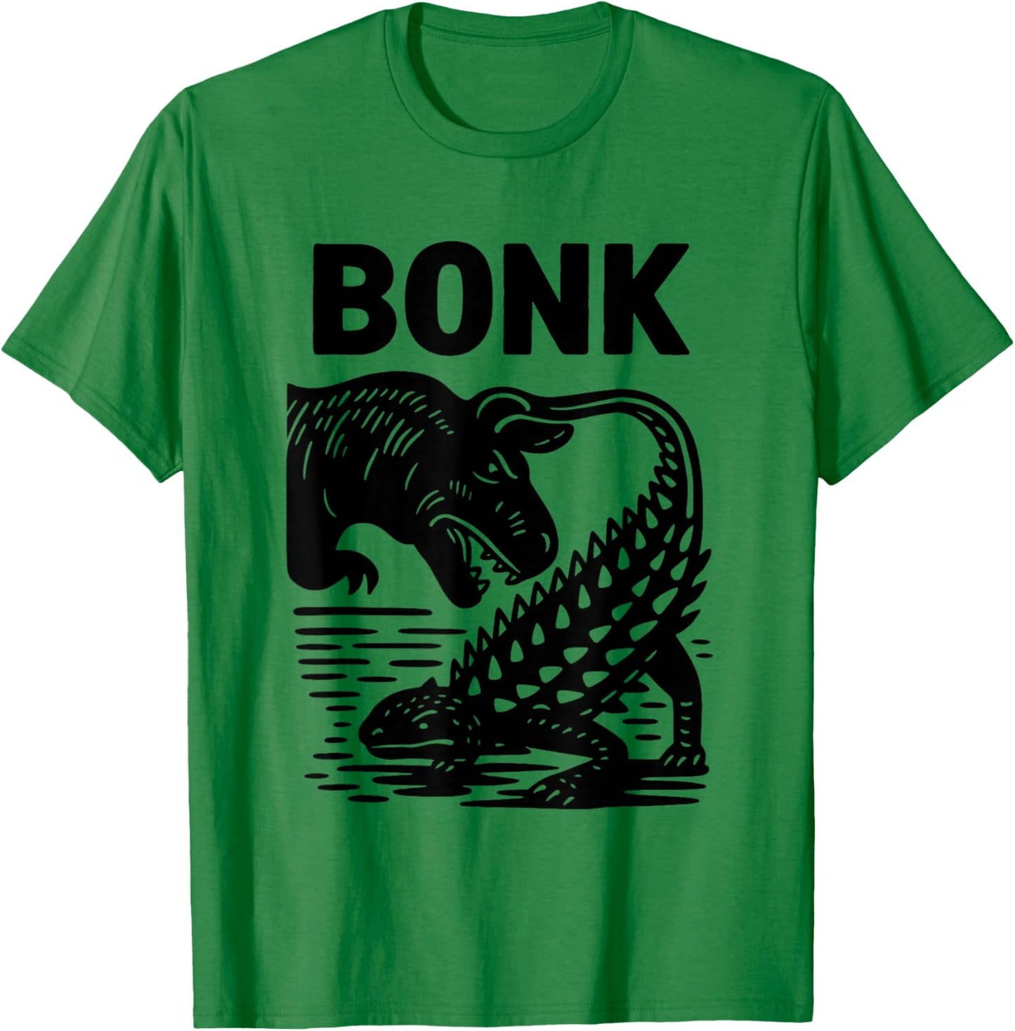 Funny Bonk Dinosaur Humor Prehistoric Ankylosaurus Dino T-Shirt - T-Shirt | Irish Green