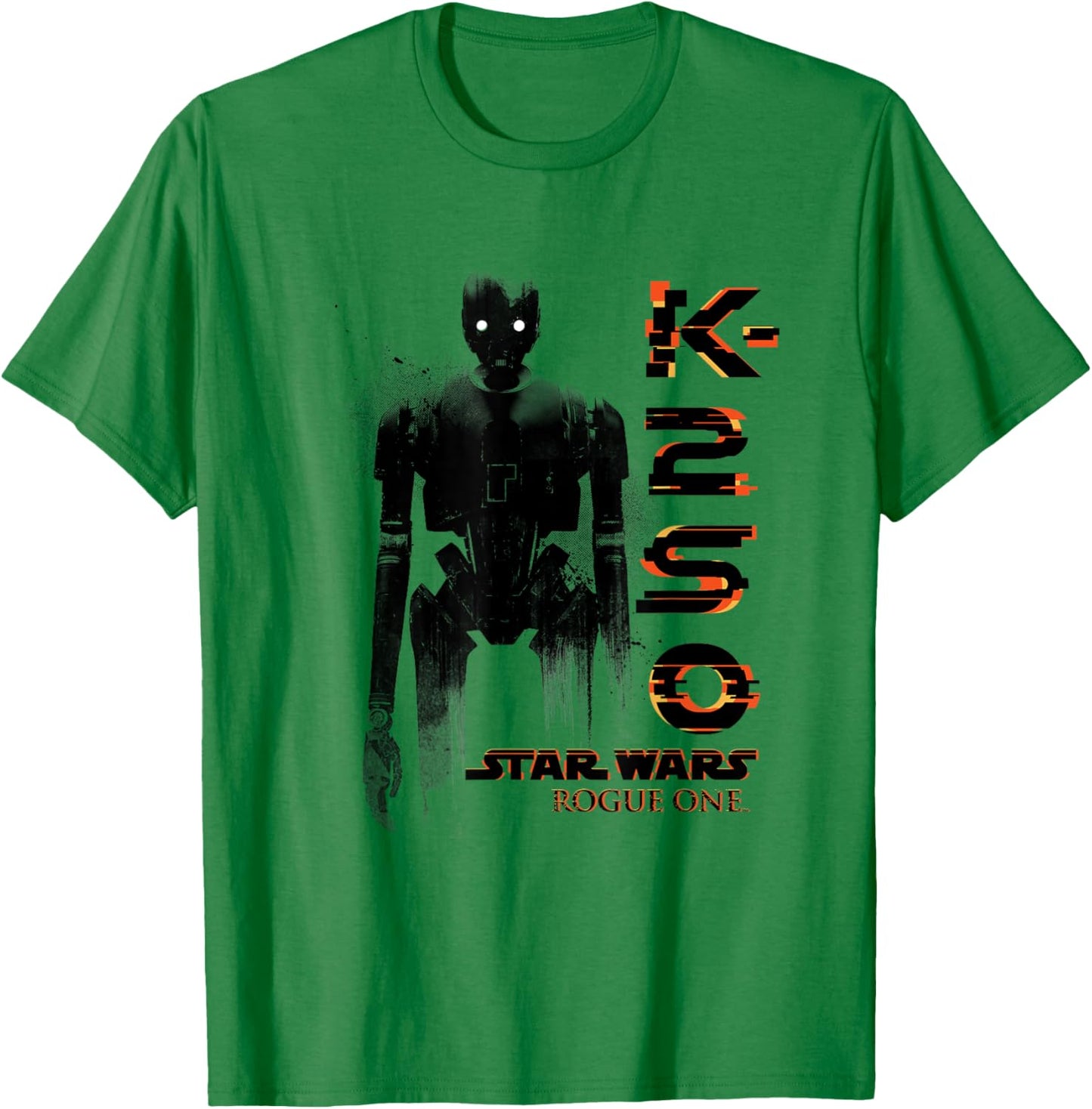 Star Wars Rogue One K-2SO Splat Paint Silhouette Chest Logo T-Shirt - T-Shirt | Irish Green