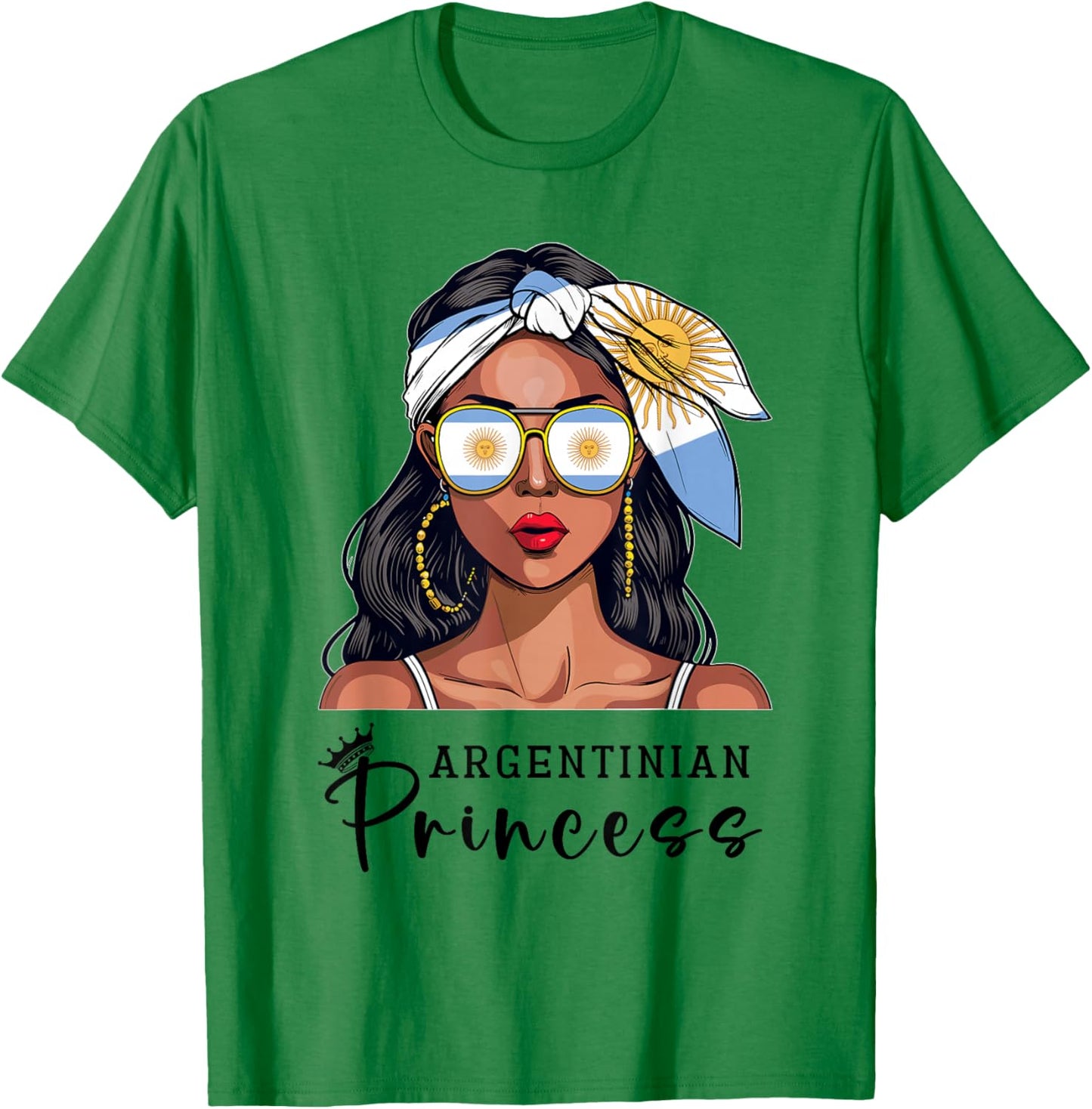 Argentinian Souvenirs Products Woman Flag Princess Argentina T-Shirt - T-Shirt | Irish Green