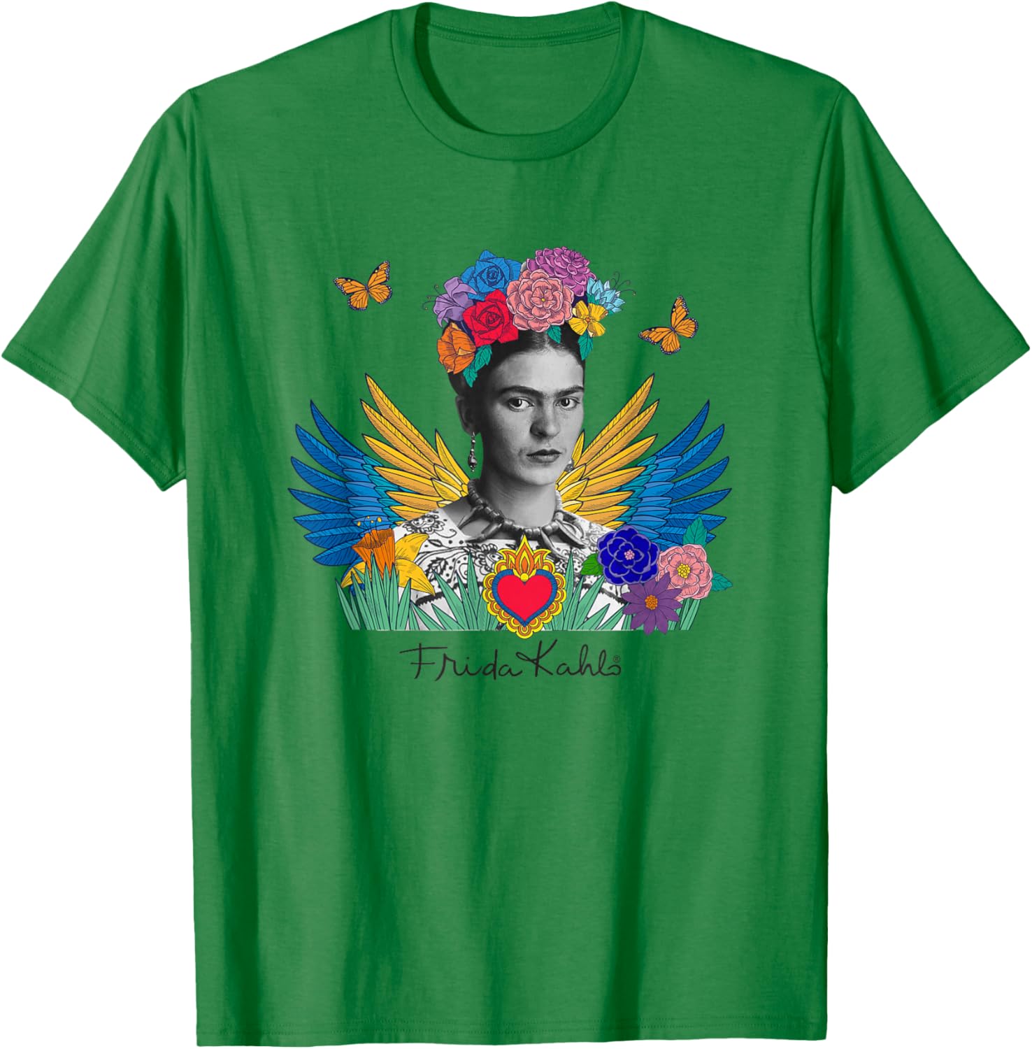 FridaTM x Frida Kahlo Wings of Frida T-Shirt - T-Shirt | Irish Green