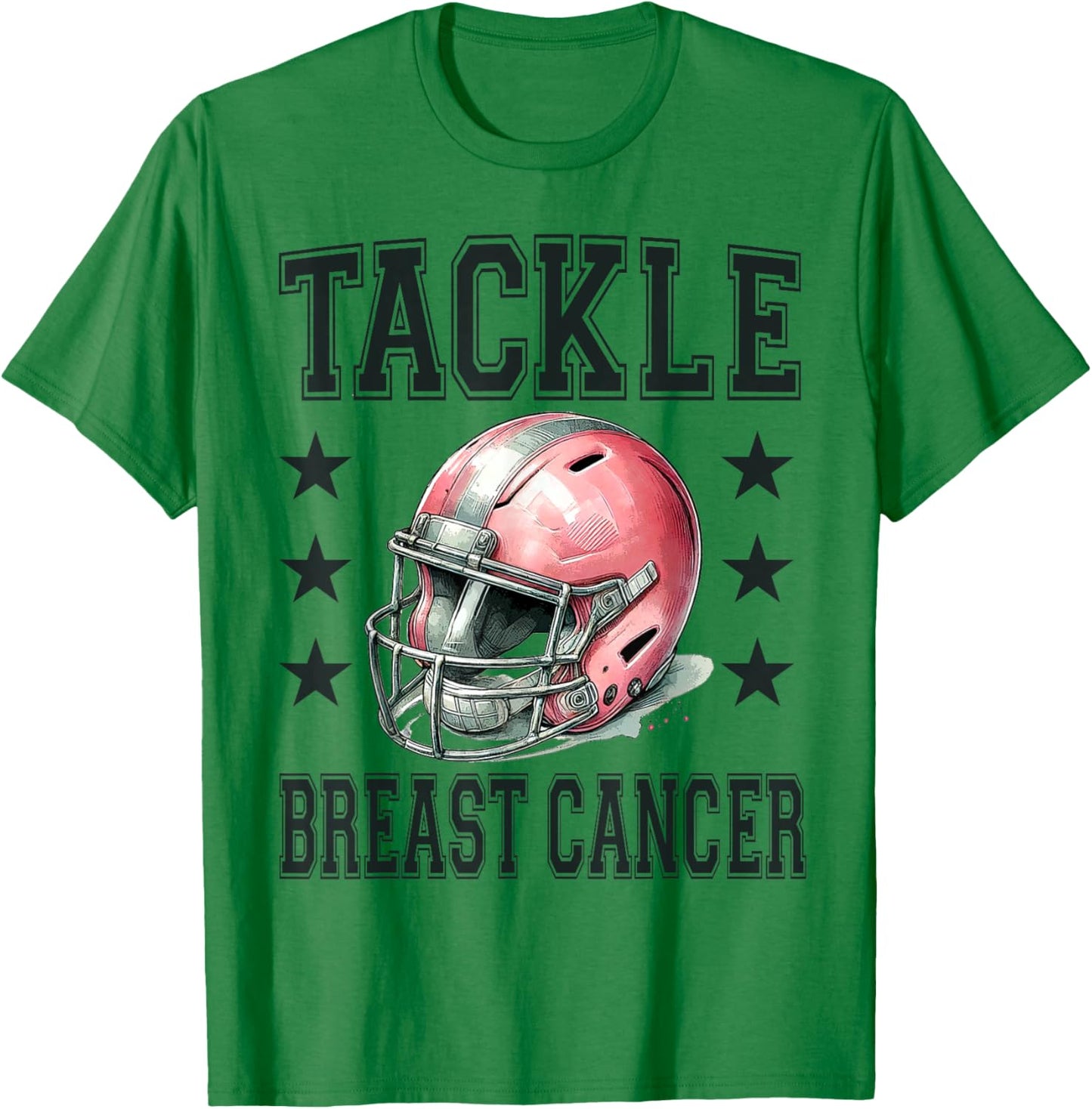 Tackle Breast Cancer Pink Football Helmet Awareness Design T-Shirt - T-Shirt | Irish Green