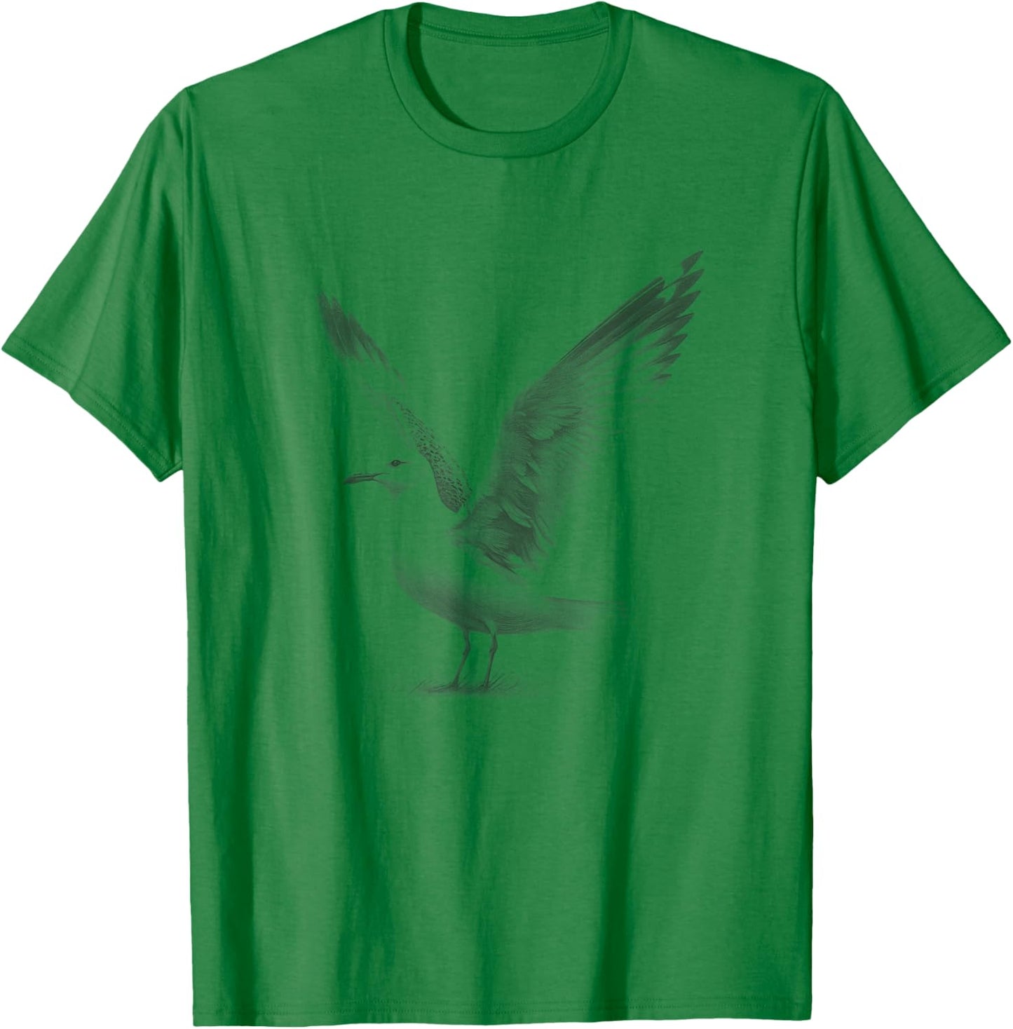 Vintage Seagull Sketch Art Design T-Shirt - T-Shirt | Irish Green