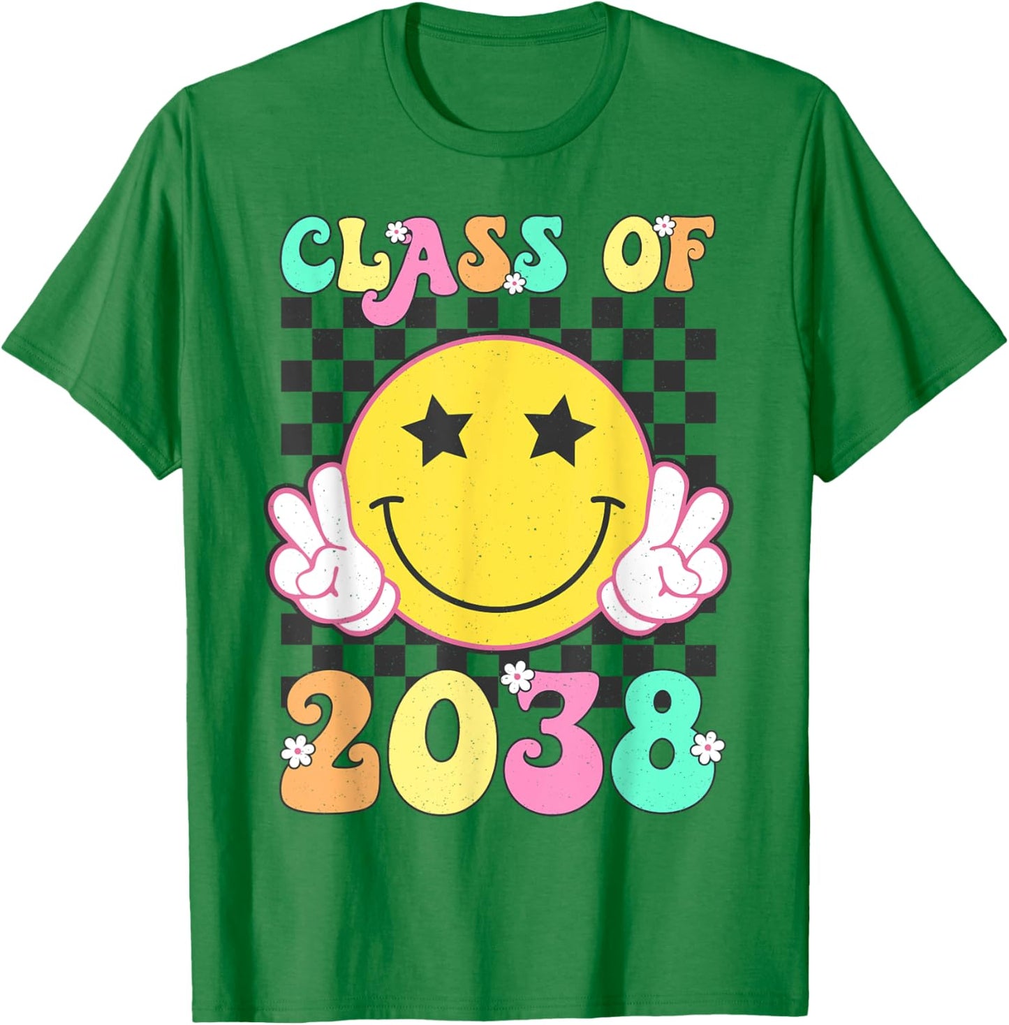 Retro Class of 2038 Grow With Me Back to School Kindergarten T-Shirt - T-Shirt | Irish Green