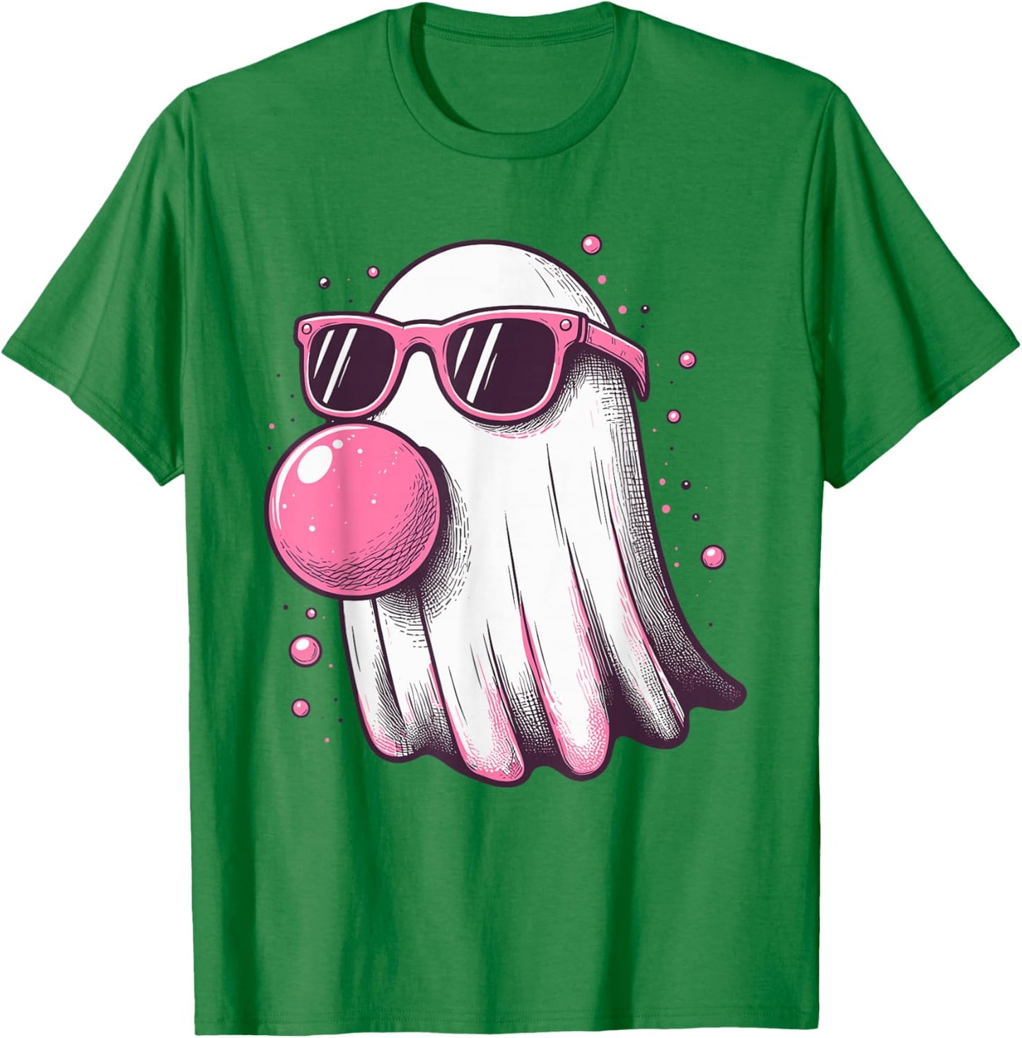 Ghost Bubble Gum Sunglasses Happy Halloween Boo Men Women T-Shirt - T-Shirt | Irish Green