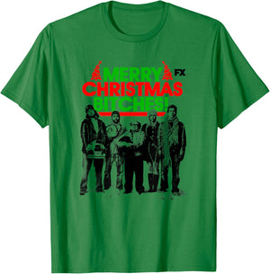 It's Always Sunny Merry Christmas from The Gang Holiday T-Shirt - T-Shirt | Irish Green