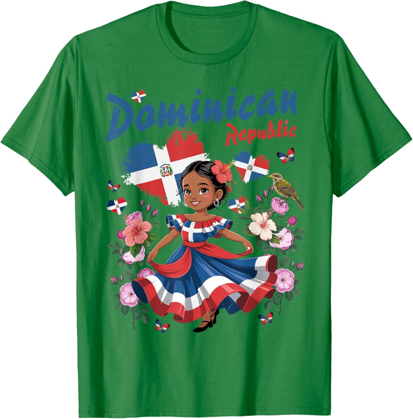Dominican Republic Flag Outfit Idea for Girls Dominicana T-Shirt - T-Shirt | Irish Green