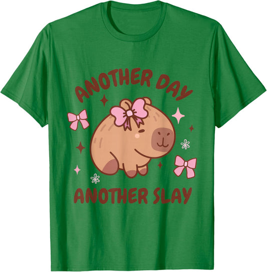 Another Day Another Slay Cute Capybara Lover Kawaii Amine T-Shirt - T-Shirt | Irish Green