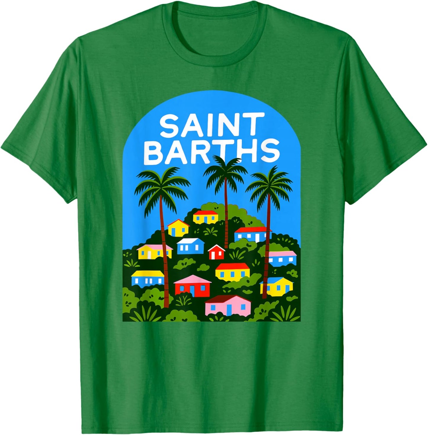 Saint Barths Retro Caribbean Island Travel Vibe T-Shirt - T-Shirt | Irish Green