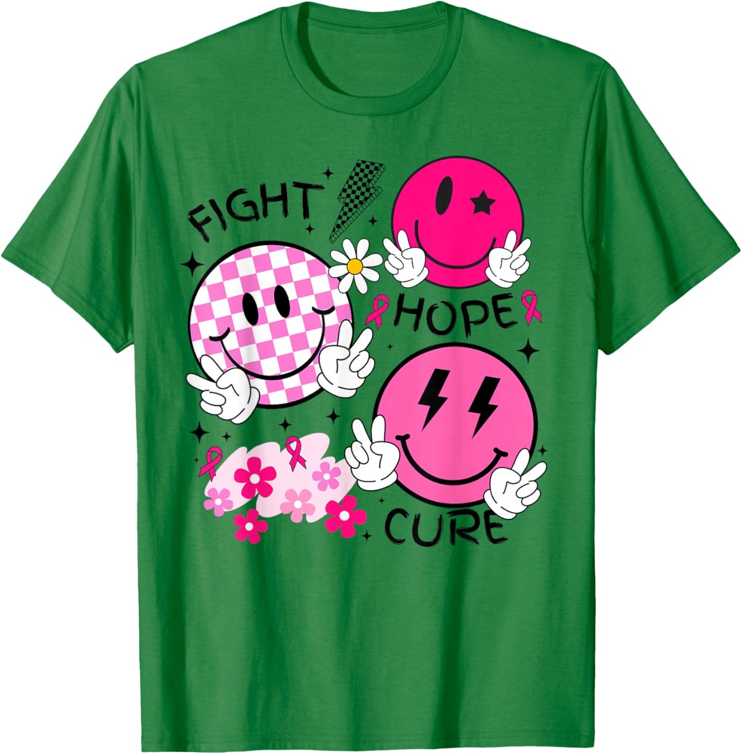 Breast Cancer Awareness Month Pink Ribbon Support Hope T-Shirt - T-Shirt | Irish Green