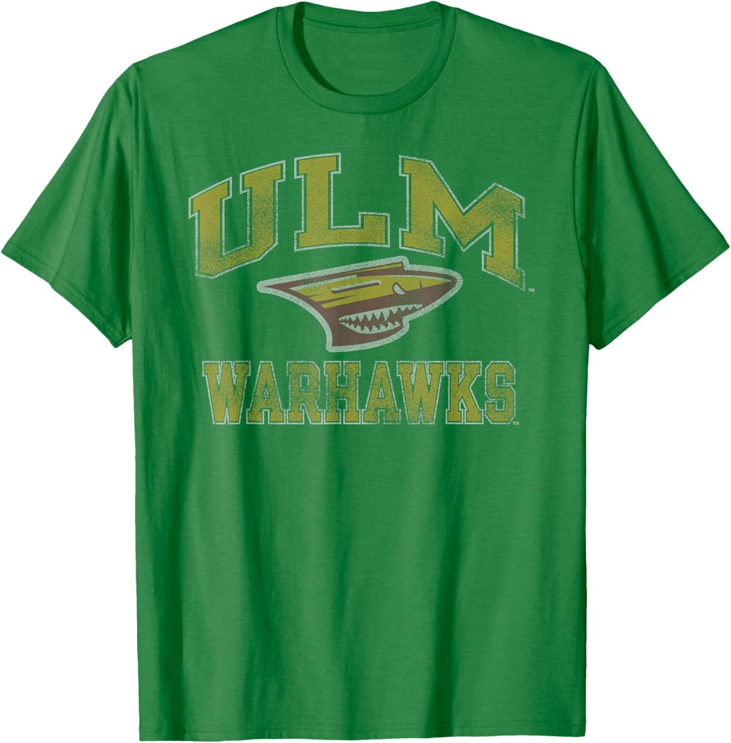 Louisiana Monroe Warhawks Vintage Worn Gray T-Shirt - T-Shirt | Irish Green