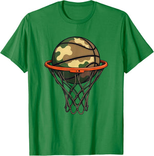 Basketball Camouflage - Basketball Player Camo T-Shirt - T-Shirt | Irish Green