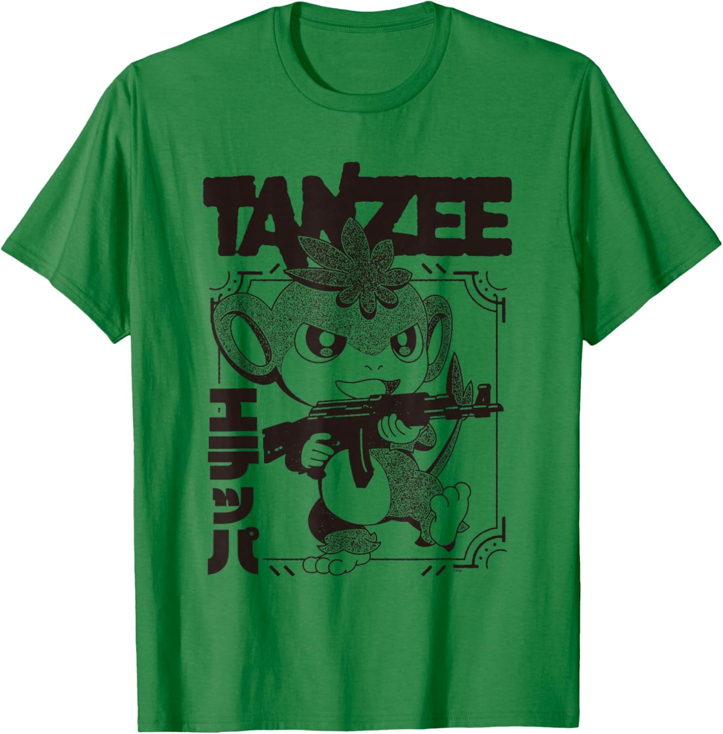 Palworld Black and White Tanzee Attack Pose Video Game T-Shirt - T-Shirt | Irish Green