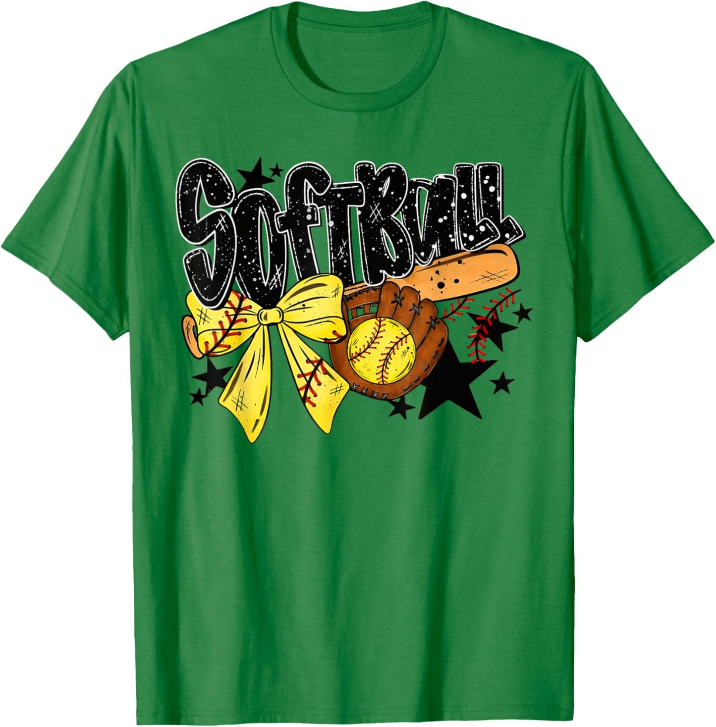 Softball Bow T-Shirt - T-Shirt | Irish Green