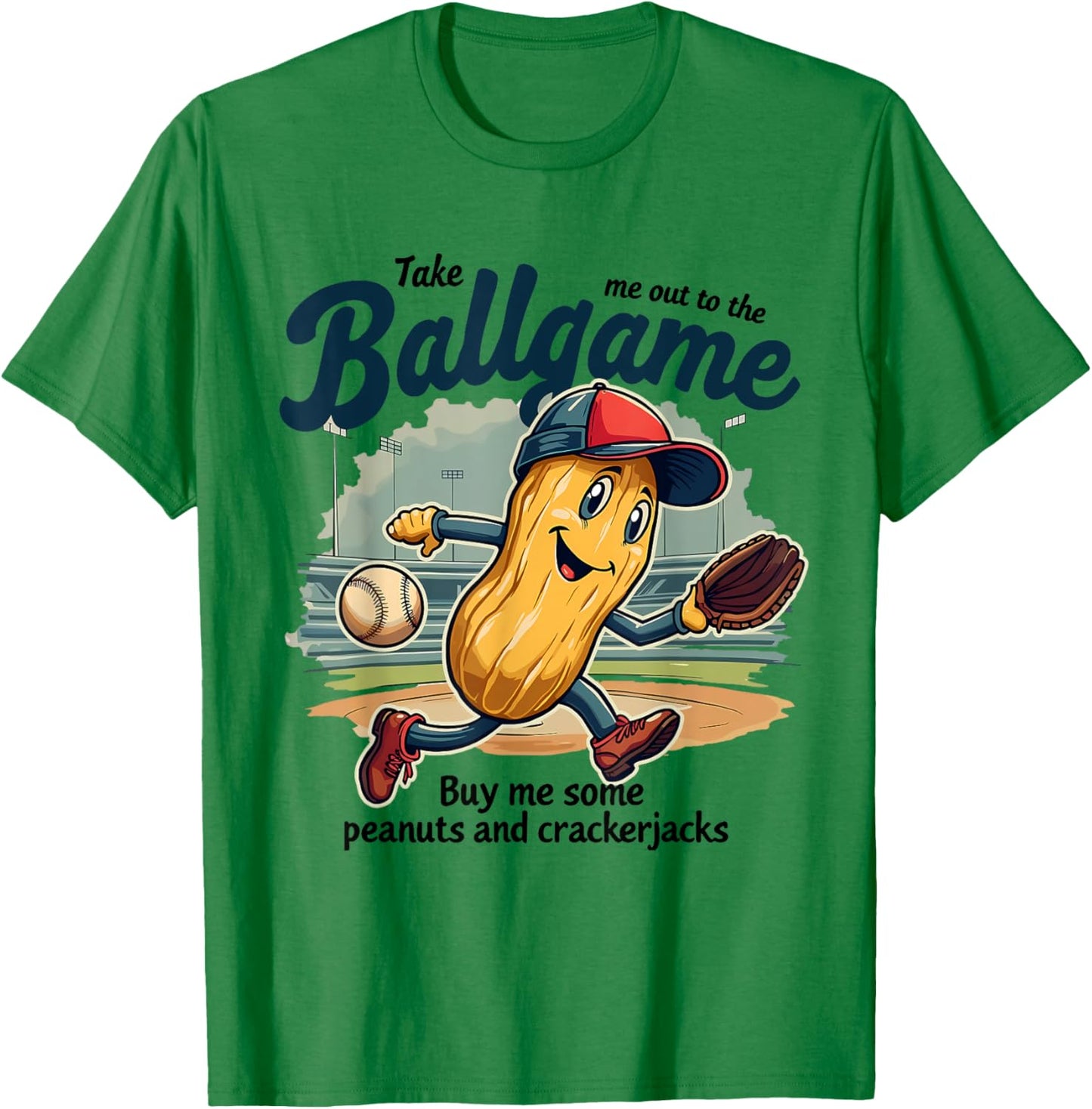 Funny Peanuts Take Me Out To The Ball Game Baseball Mothers T-Shirt - T-Shirt | Irish Green