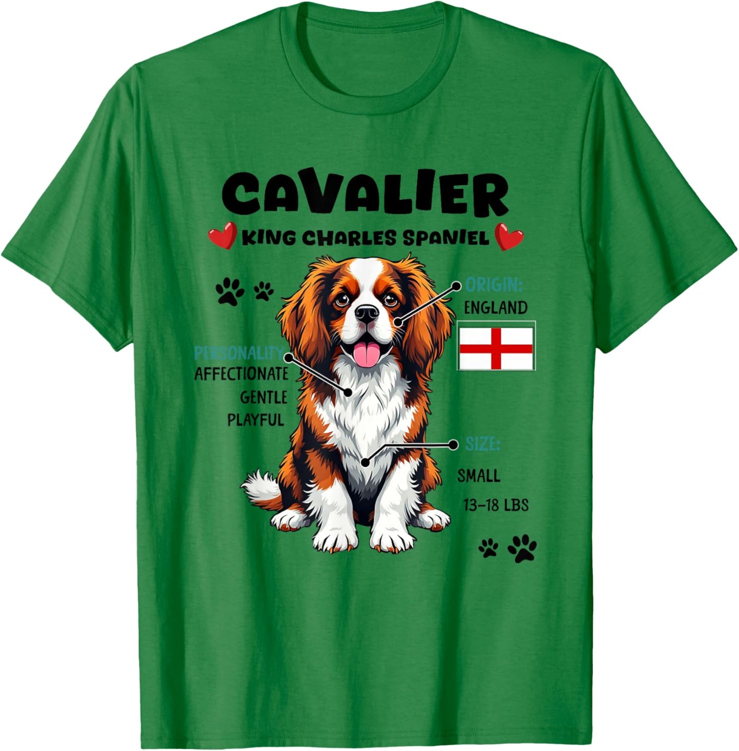 Cavalier King Charles Spaniel Owner Funny Dog Lover T-Shirt - T-Shirt | Irish Green