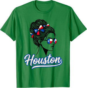Houston Texas for Woman Texan for Girl Travel Souvenir T-Shirt - T-Shirt | Irish Green