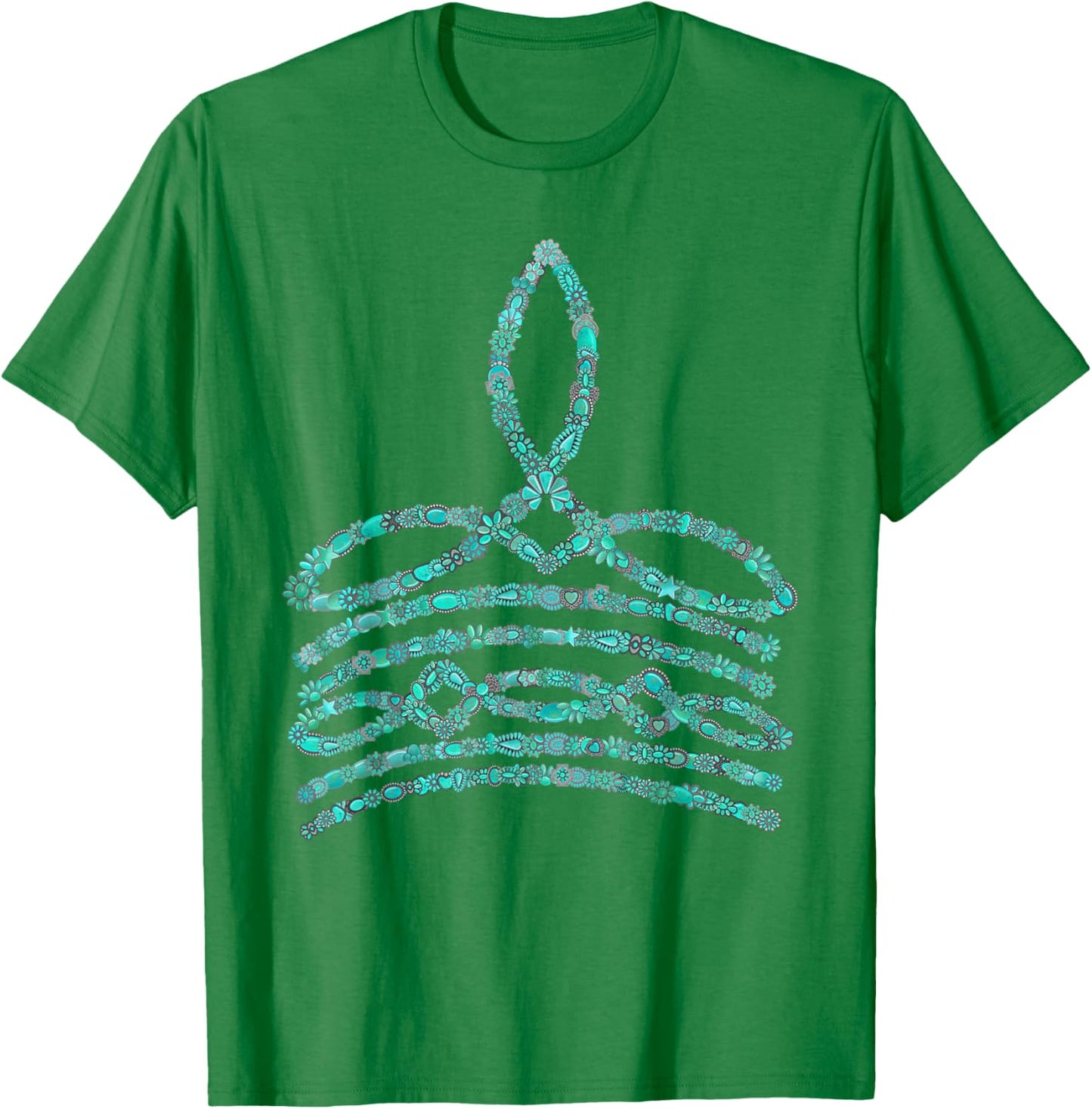 Western Boho Cowboy Boots Turquoise Boot Stitch Western Girl T-Shirt - T-Shirt | Irish Green
