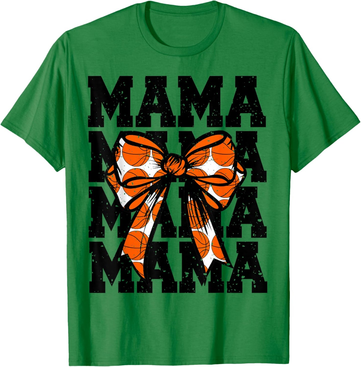 Basketball Mom Player Coquette Bow Game Day Team Lover Mama T-Shirt - T-Shirt | Irish Green