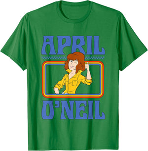 Teenage Mutant Ninja Turtles April O'Nel Vintage Portrait T-Shirt - T-Shirt | Irish Green