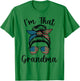 I'm That Grandma Messy Bun Women Patriotic USA American Flag T-Shirt - T-Shirt | Irish Green
