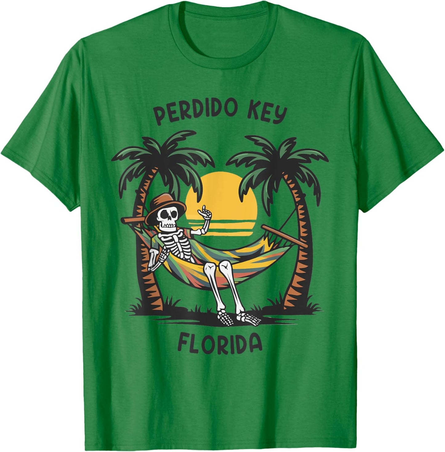 Vintage Perdido Key Florida Palms FL Sunset Funny T-Shirt - T-Shirt | Irish Green
