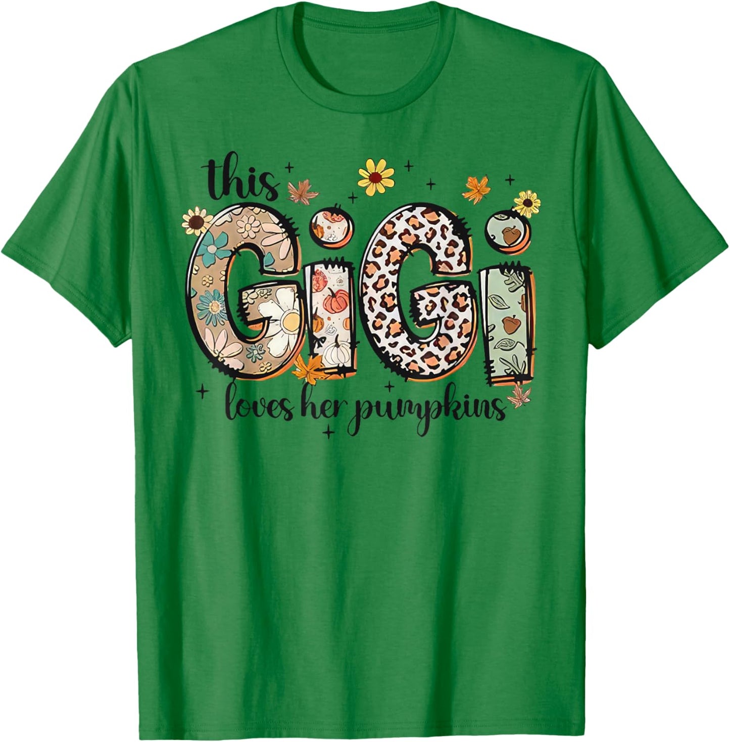 This Gigi Loves Her Pumpkins Fall Thanksgiving T-Shirt - T-Shirt | Irish Green