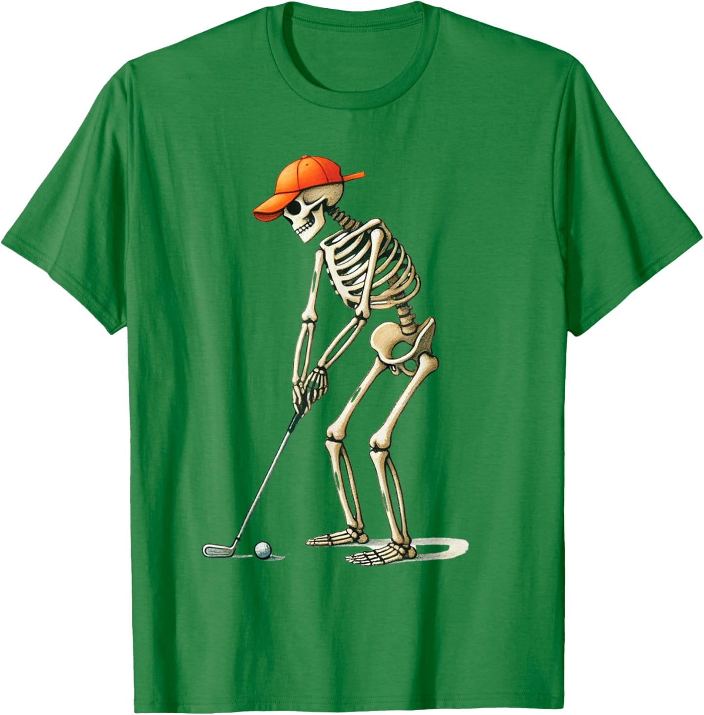 Skeleton Golf Halloween Golfer Golf Player Funny Men Dad T-Shirt - T-Shirt | Irish Green