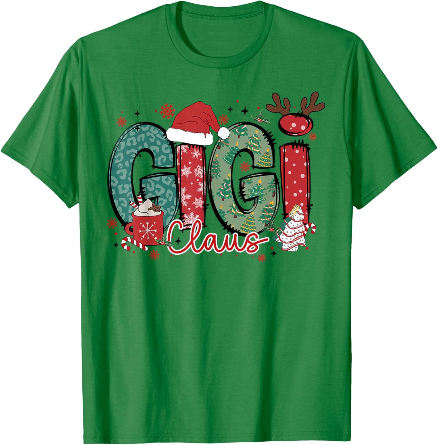 Gigi Claus Christmas Pajama Santa Claus Family Matching T-Shirt - T-Shirt | Irish Green