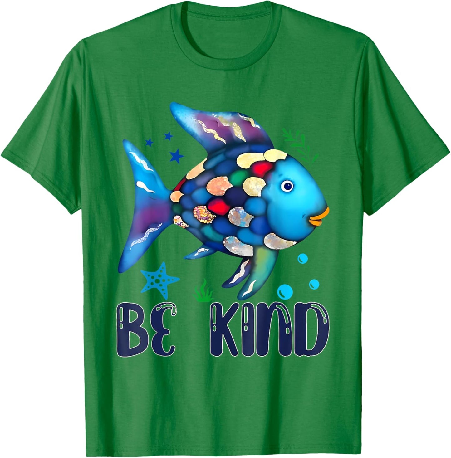 Be Kind Rainbow Fish World Book Day Rainbow Scale Fish T-Shirt - T-Shirt | Irish Green