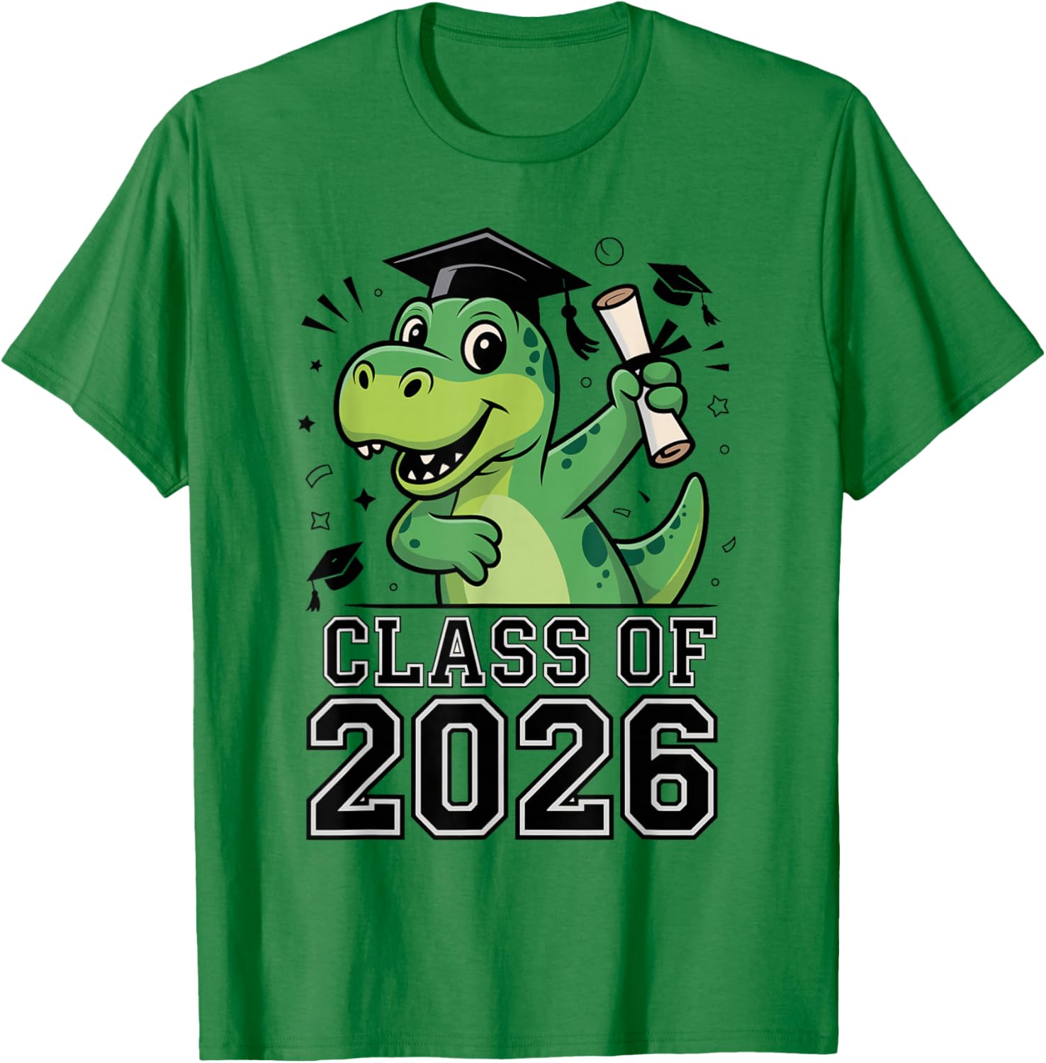 Class of 2026 Graduation T-Rex Elementary Graduate 2026 Kids T-Shirt - T-Shirt | Irish Green
