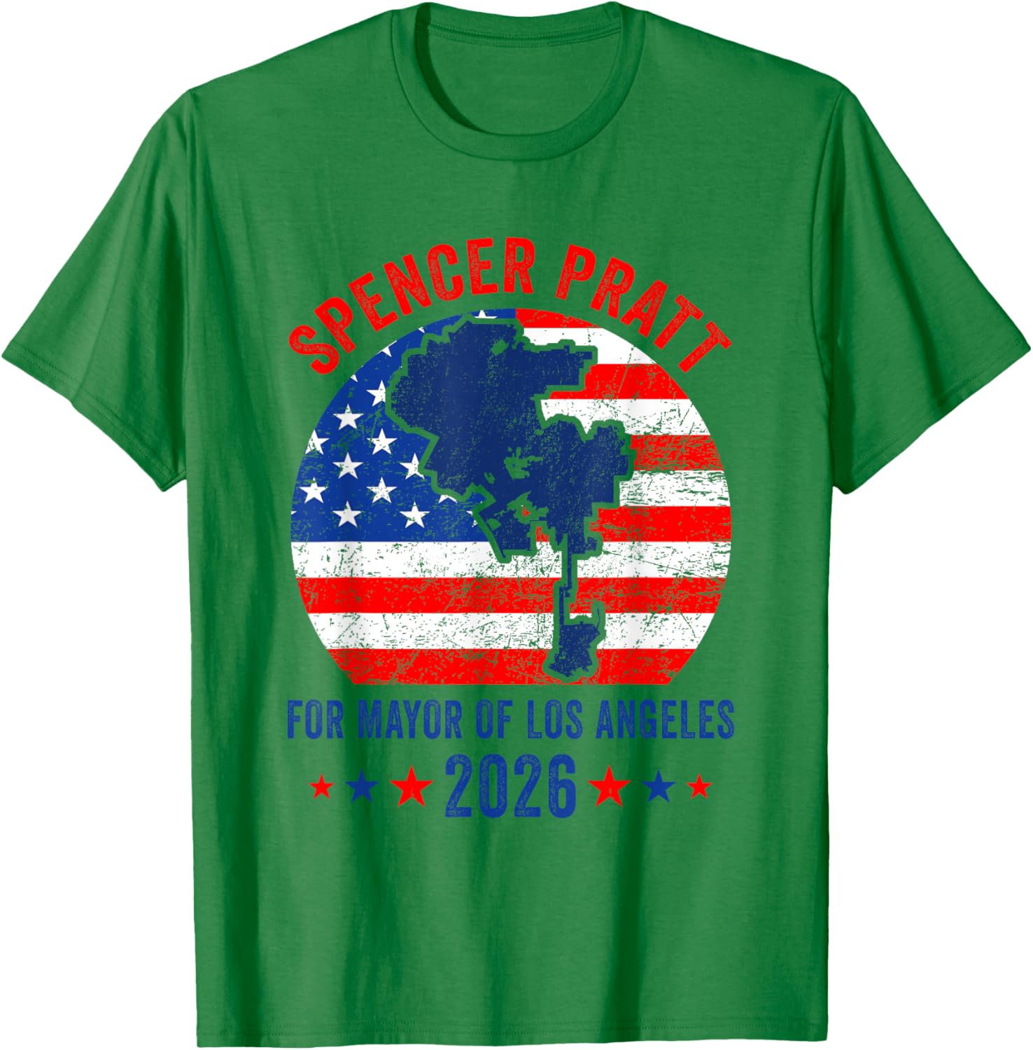 Spencer Pratt for Mayor of Los Angeles 2026 Funny Men Women T-Shirt - T-Shirt | Irish Green
