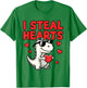 I Steal Hearts Dinosaur T-Rex Valentines Day T-Shirt - T-Shirt | Irish Green