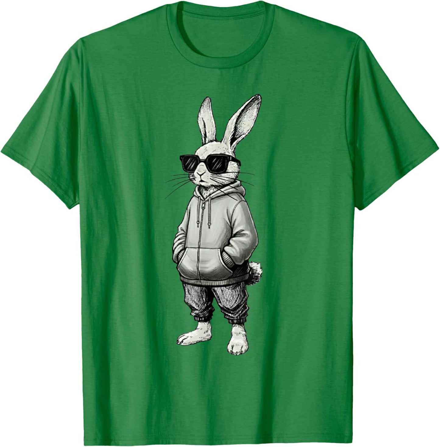 Bunny Face with Sunglasses for Boys Men Kids Easter Day T-Shirt - T-Shirt | Irish Green