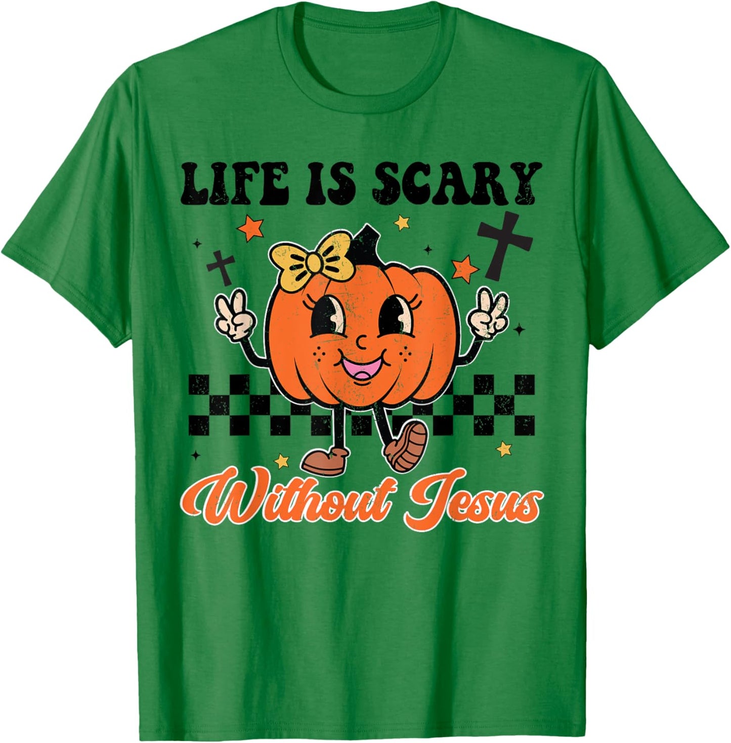 Christian Halloween Life Is Scary Without Jesus Girl Toddler T-Shirt - T-Shirt | Irish Green