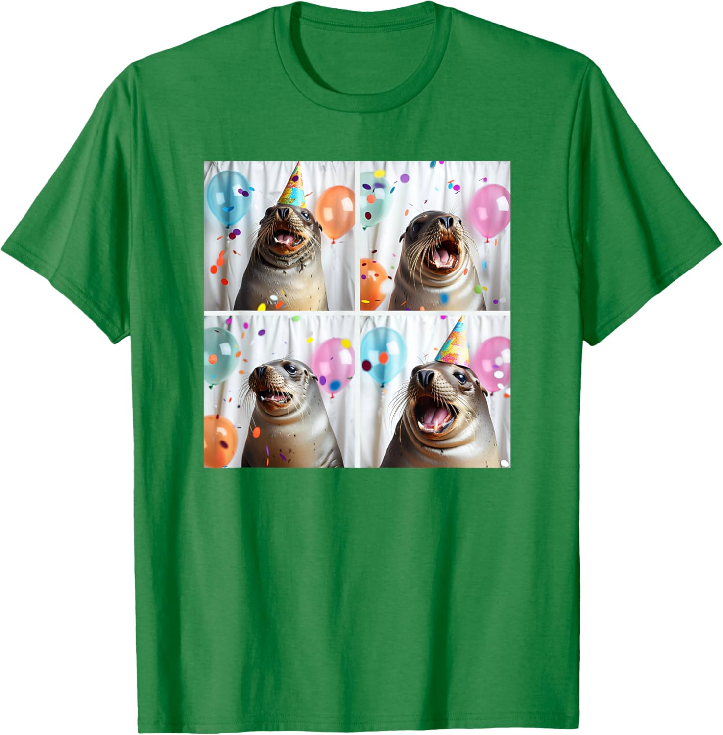 Seal Face Party Hat Ocean Seal Lover Funny Harbor Seal Pup T-Shirt - T-Shirt | Irish Green