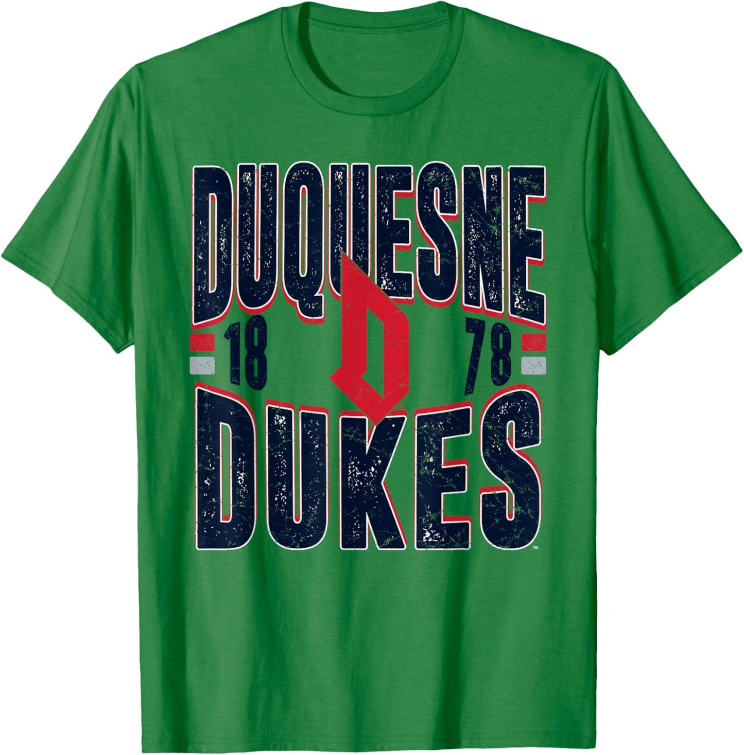 Duquesne Dukes Vintage 90's Retro White Officially Licensed T-Shirt - T-Shirt | Irish Green