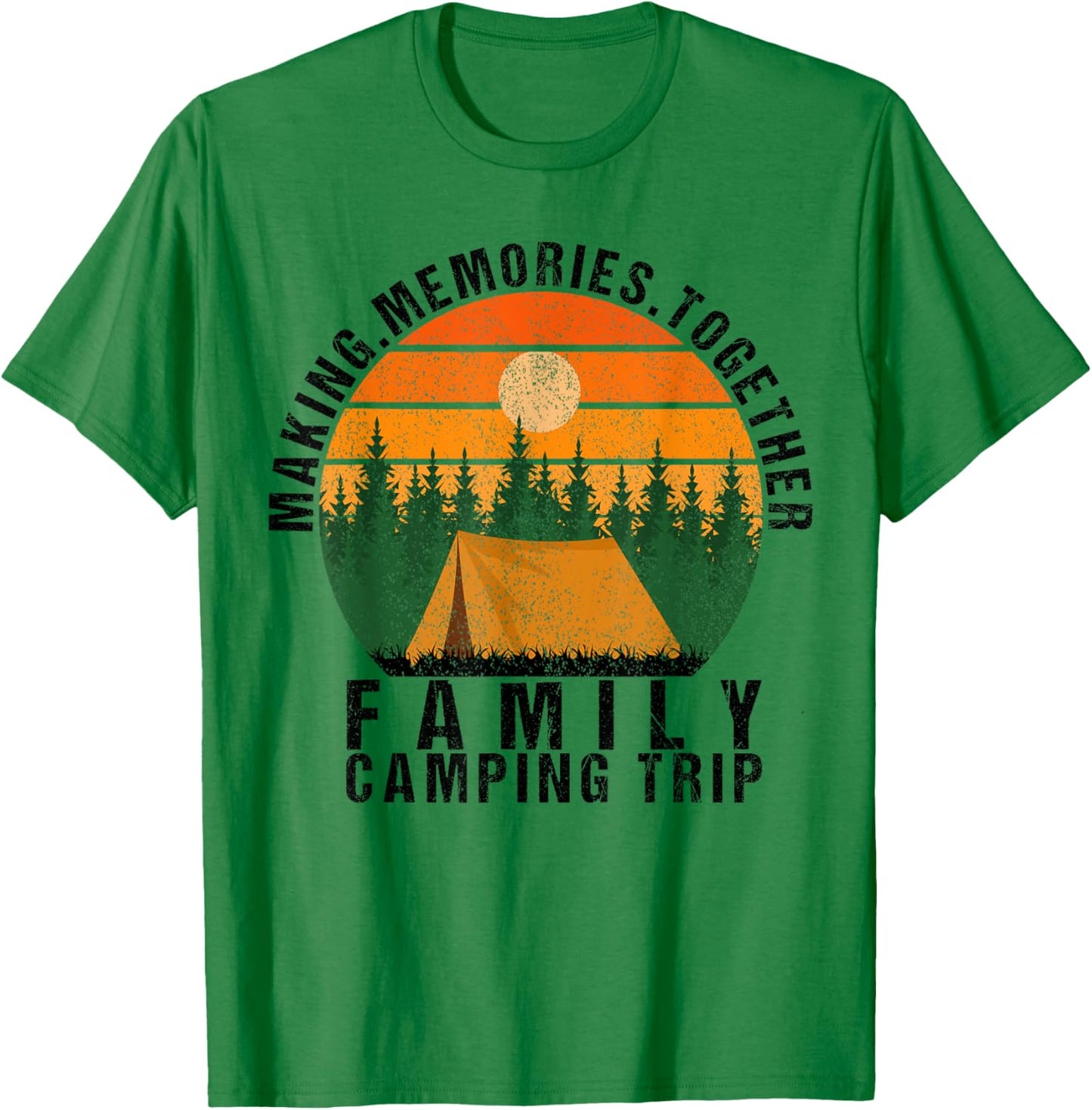 Vintage Camper Camp Family Camping Trip 2025 Women Men Kids T-Shirt - T-Shirt | Irish Green