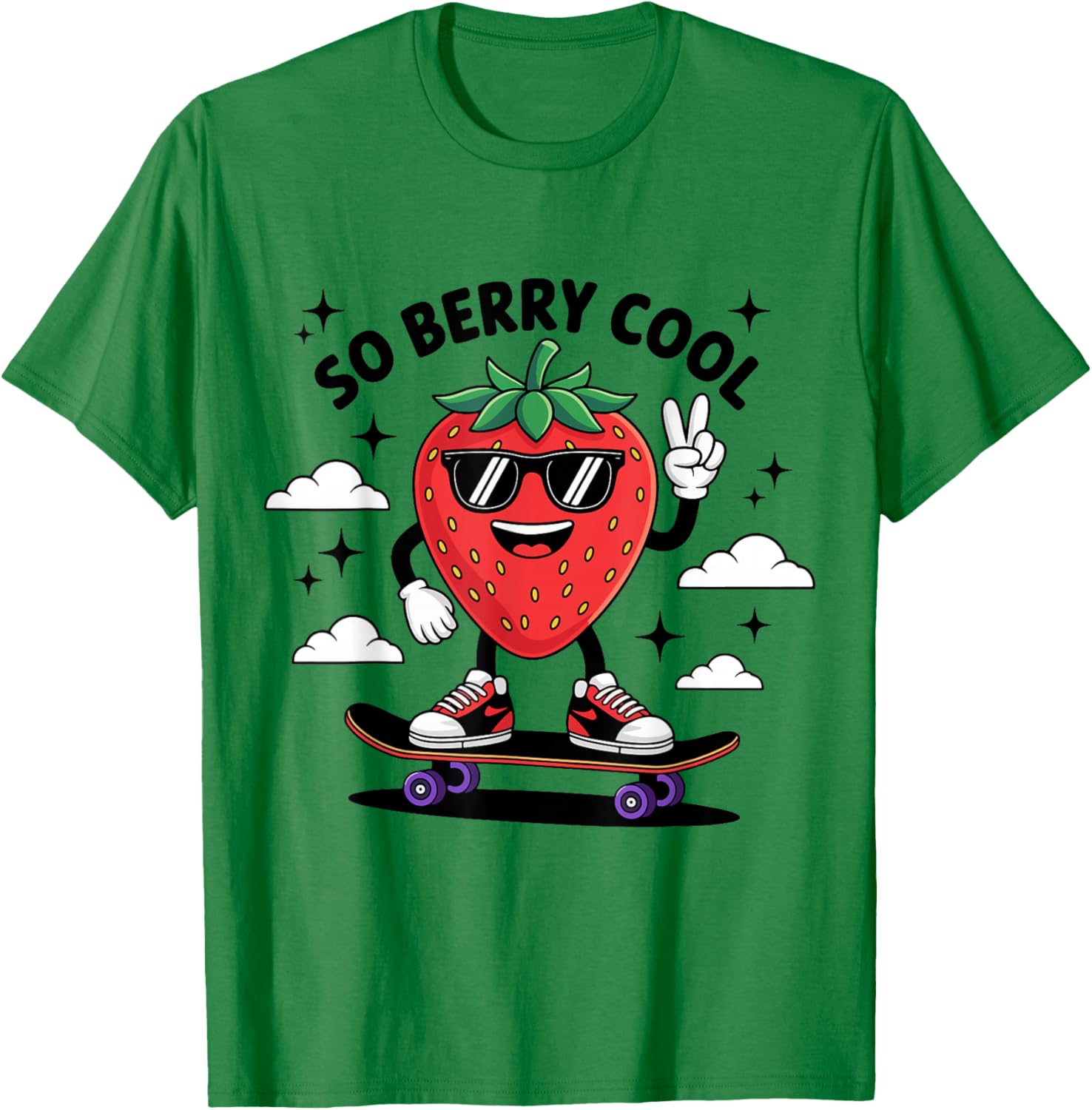 So Berry Cool Strawberry Season 2025 T-Shirt - T-Shirt | Irish Green