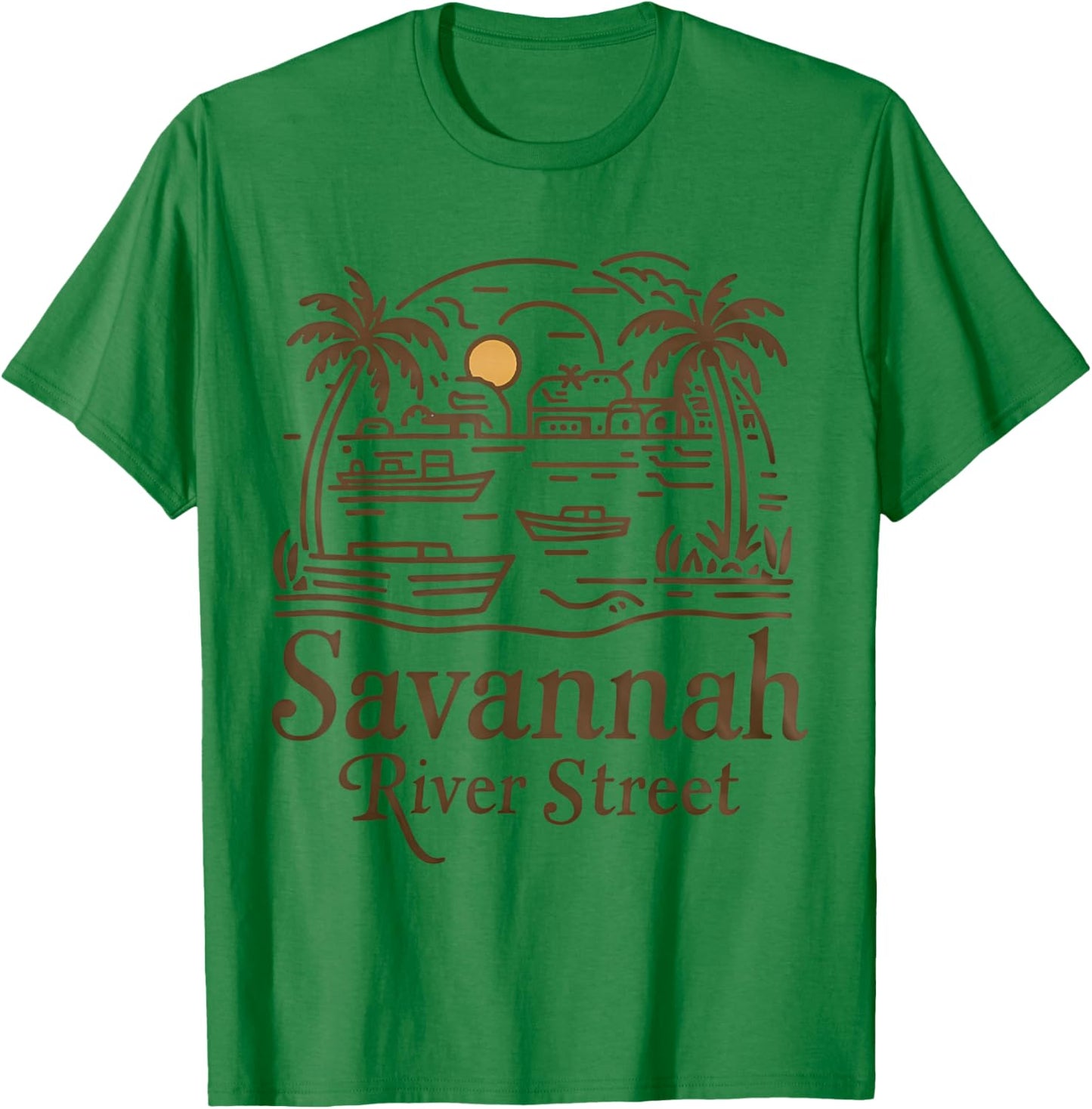 Savannah River Street Georgia Souvenir T-Shirt - T-Shirt | Irish Green