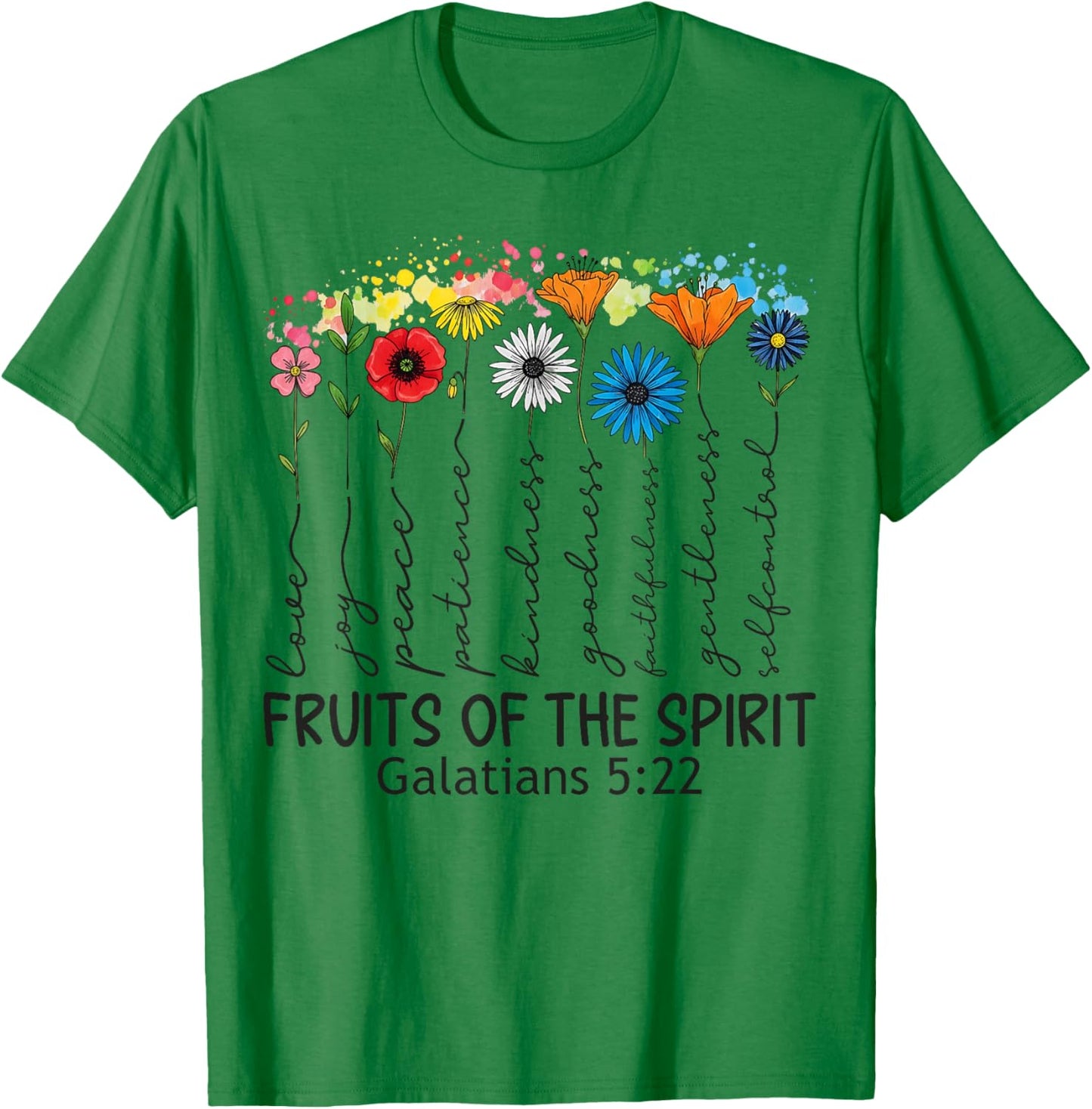 Fruits of The Spirit Galates 5 22 Verset biblique chrétien T-Shirt - T-Shirt | Irish Green